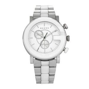 Gucci Stainless Steel Ceramic 44mm G-Chrono Chronograph Quartz Watch White
